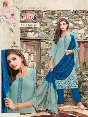 Rung Makhmali Kurtis Pant with Dupatta wholesale catalog, Buy Full catalog of Rung Makhmali Kurtis Pant with Dupatta at wholesale price