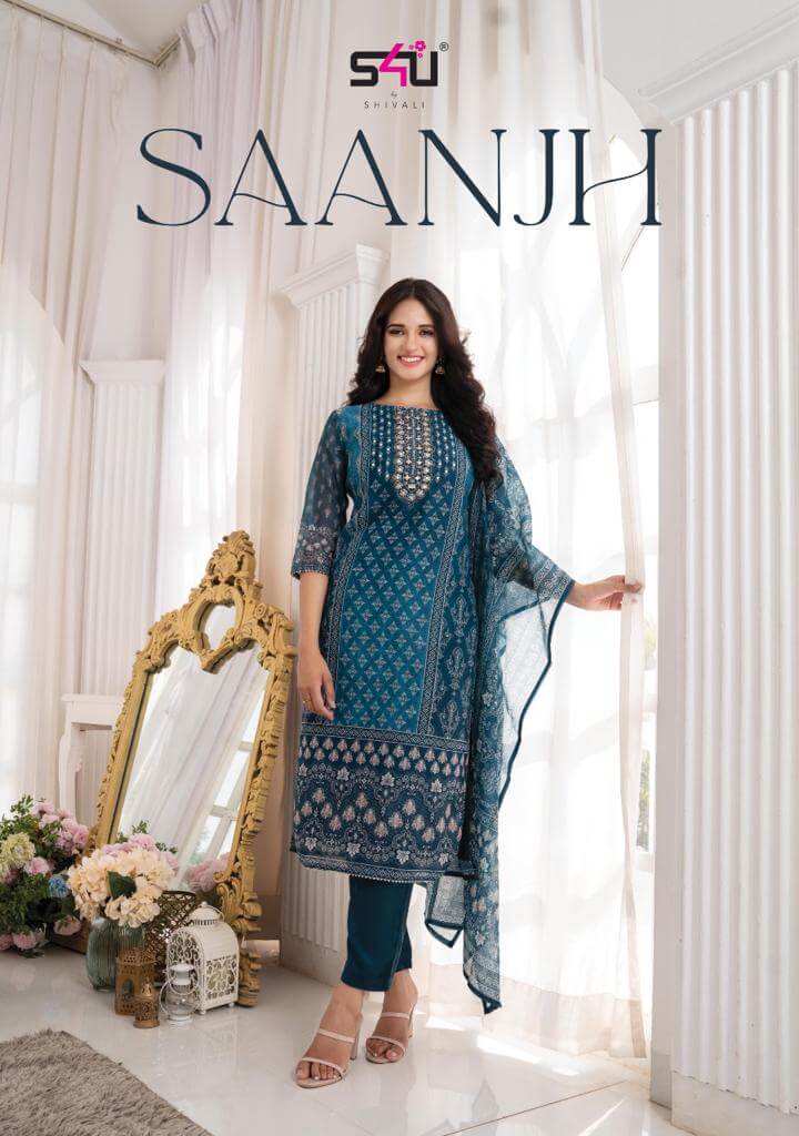 S4U Saanjh Partywear Kurta Pant Dupatta Set Catalog In Wholesale Price. Purchase Full Catalog of S4U Saanjh In Wholesale Price Online