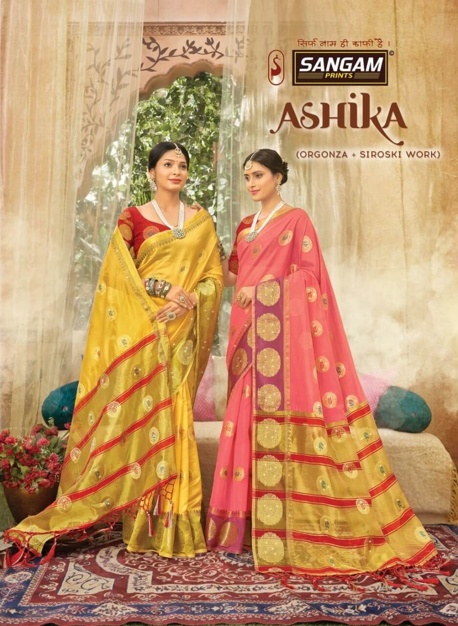 Sangam Ashika Organza Saree Catalog In Wholesale Price