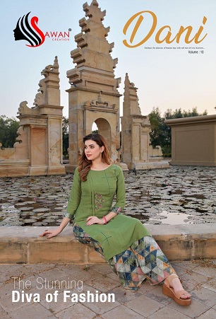 Sawan Dani 10 Kurti Plazzo Wholesale Collection, Buy Full Catalog of Sawan Dani 10 Kurti Plazzo At Wholesale price