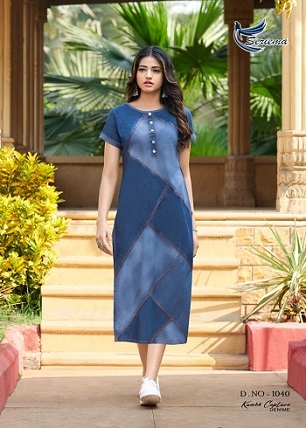 Buy denim kurtis wholesale price online via manufacturer and supplier in  Surat