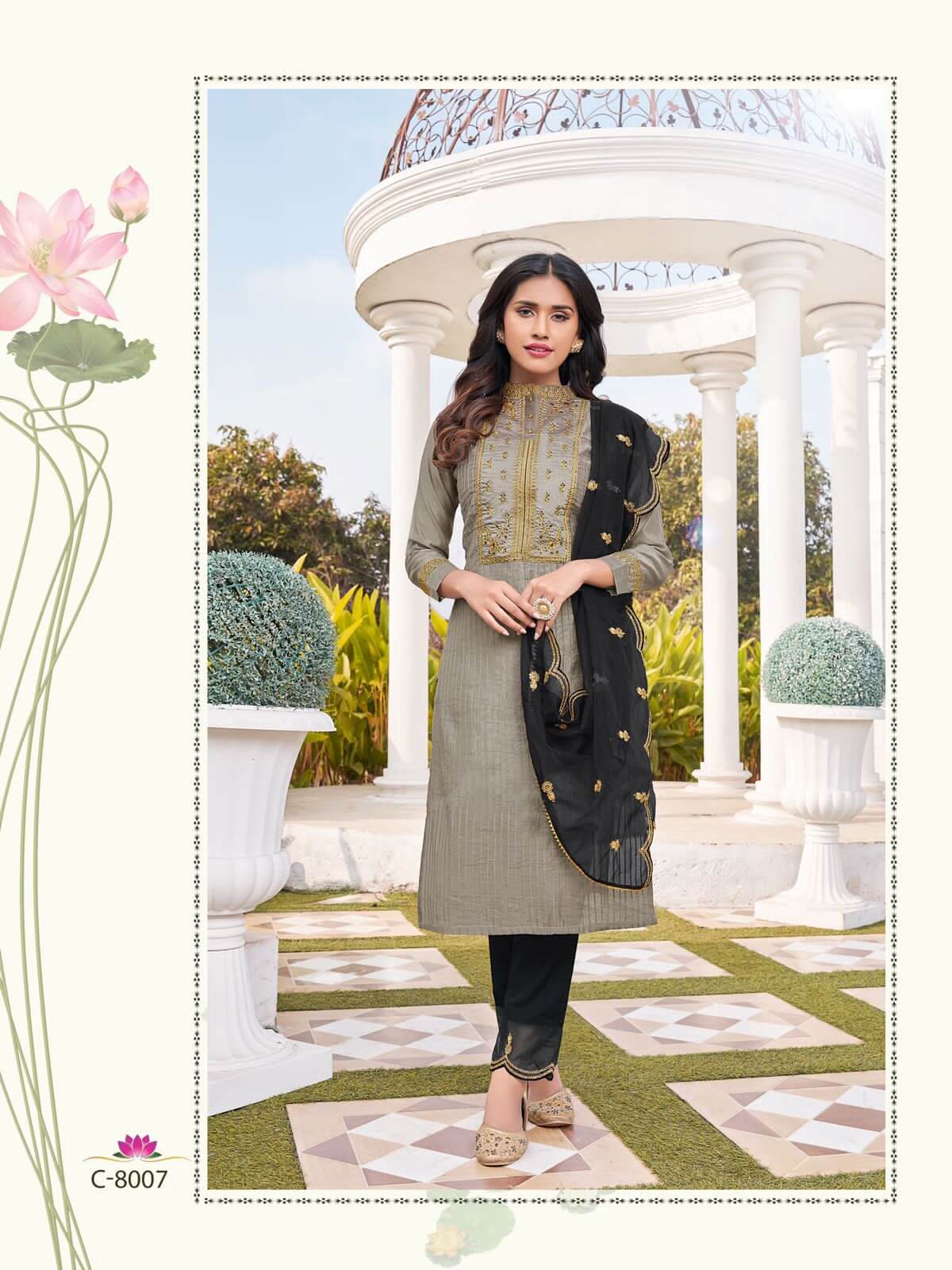 RT Chanderi Kurtis Pant Dupatta Set Wholesale Catalog, Buy Full Catalog of RT Chanderi Kurtis Pant Dupatta Set At Wholesale Price