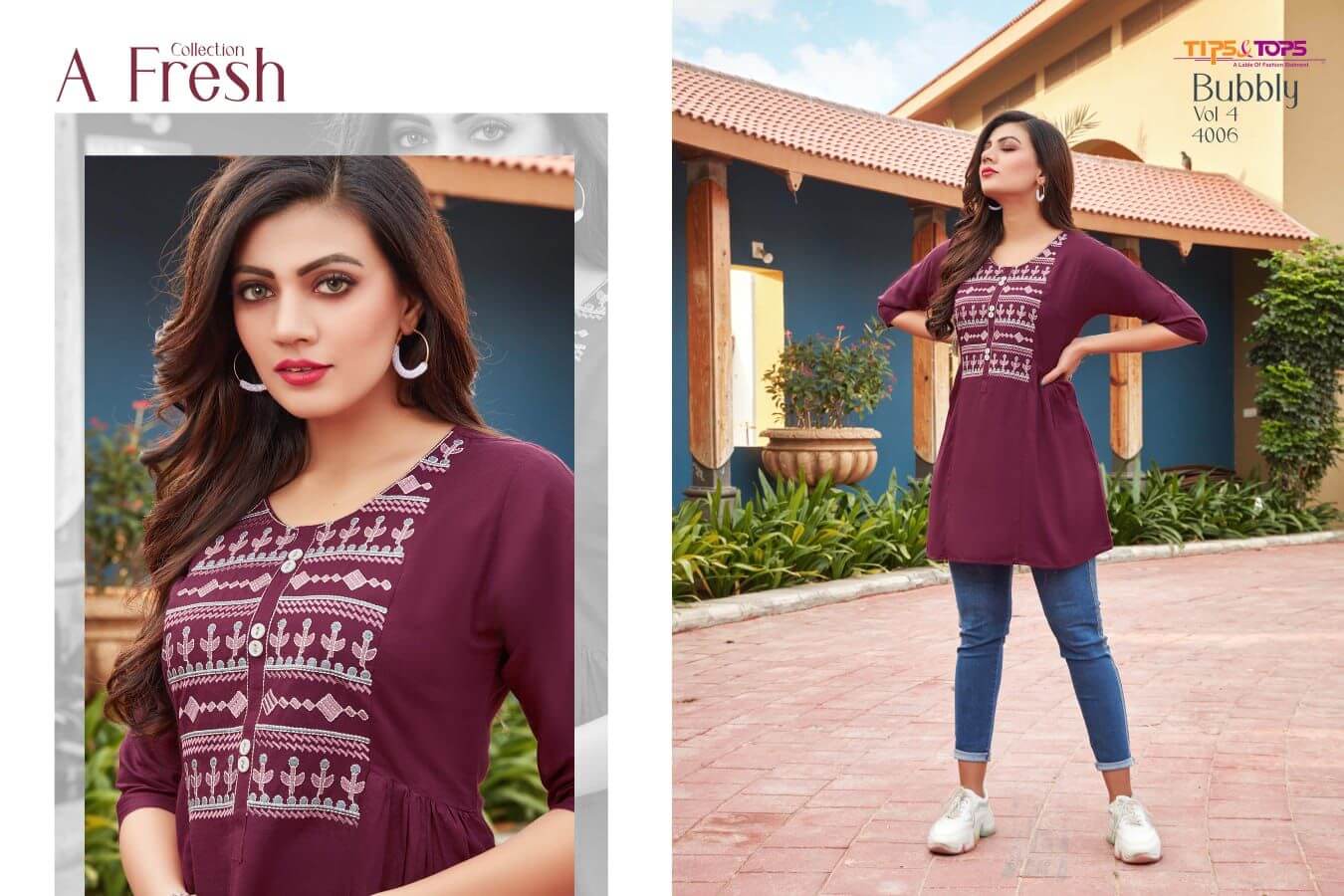 Tips And Tops Bubbly Vol 4 Rayon Western Tops Wholesale Catalog, Buy Full Catalog of Tips And Tops Bubbly Vol 4 Rayon Western Tops At Wholesale Price