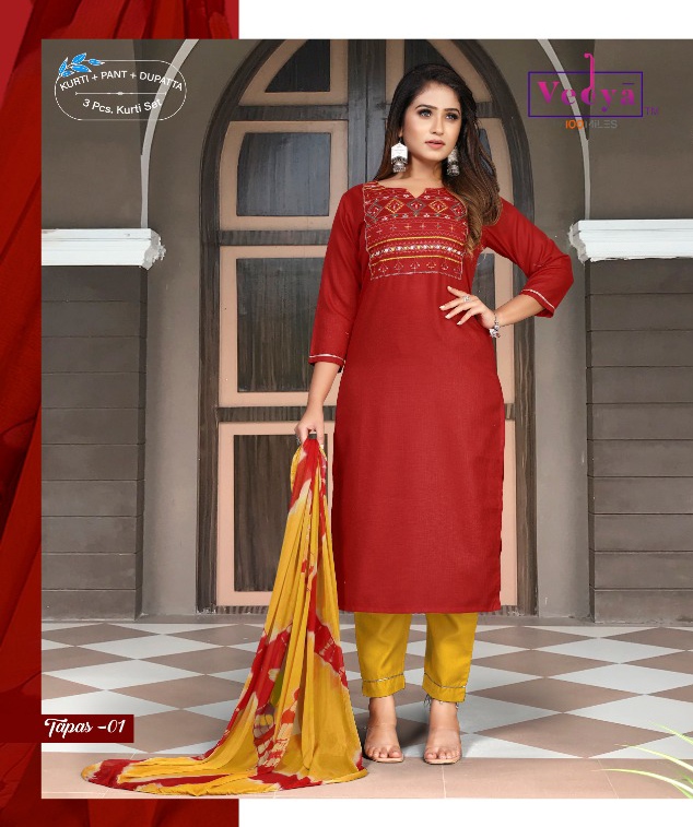 Vedya Tapas Readymade Dress Wholesale Catalog. Purchase Full Catalog of Readymade Dress In Wholesale Price Online