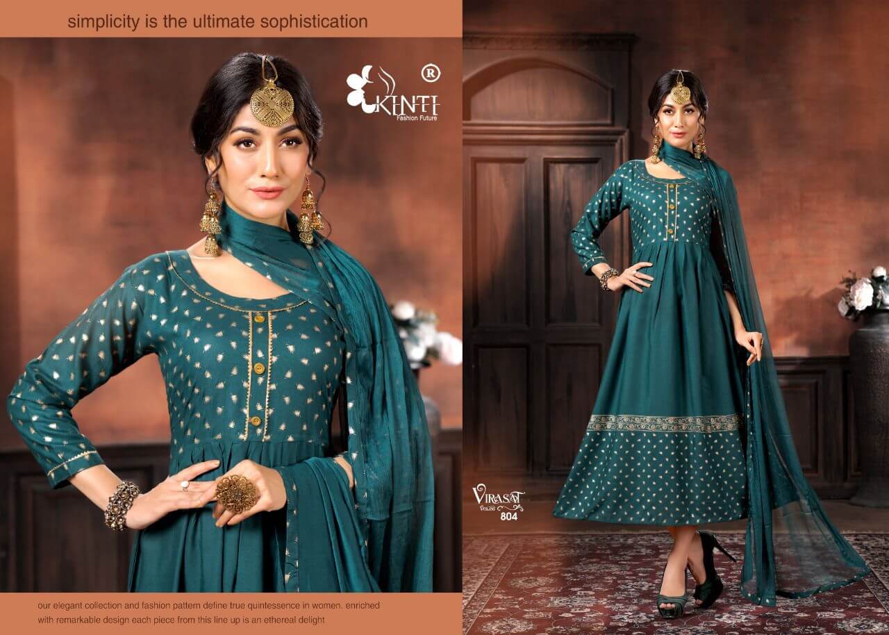 Virasat Vol 8 Rayon Kurti With Dupatta Wholesale Catalog By Kinti, Buy Full Catalog of Virasat Vol 8 Rayon Kurti With Dupatta At Wholesale Price