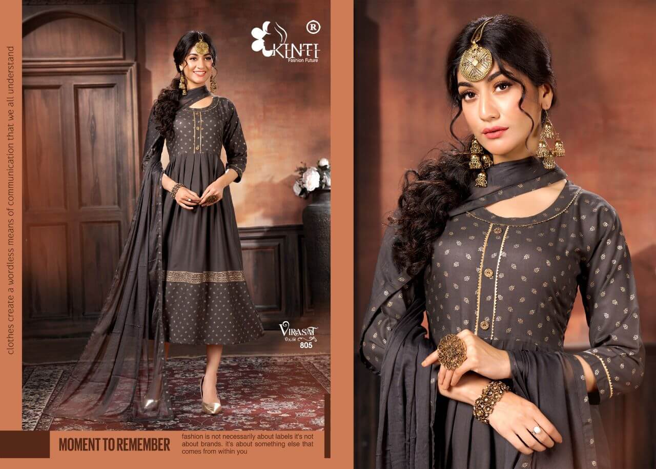 Virasat Vol 8 Rayon Kurti With Dupatta Wholesale Catalog By Kinti, Buy Full Catalog of Virasat Vol 8 Rayon Kurti With Dupatta At Wholesale Price