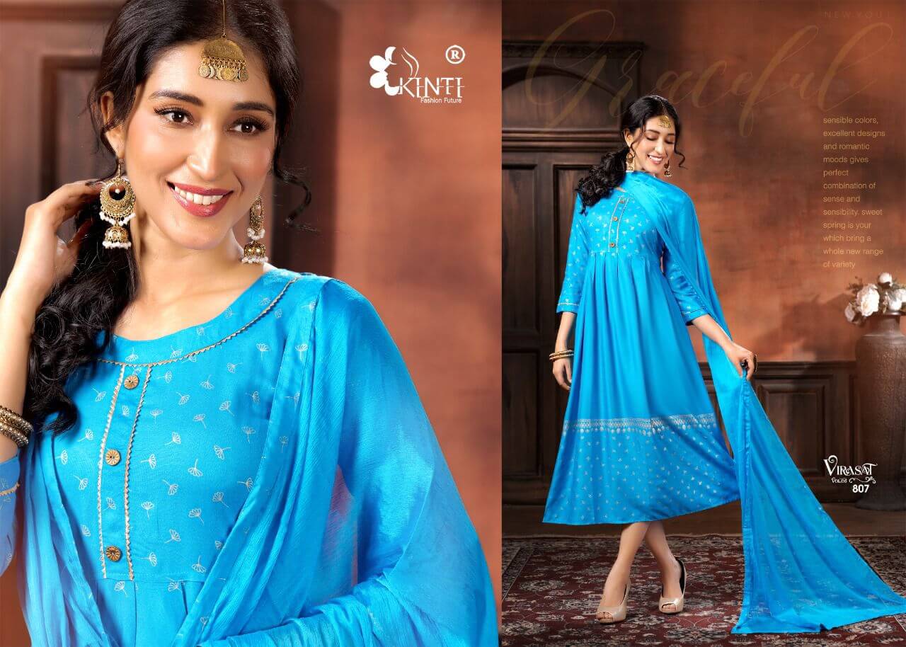 Virasat Vol 8 Rayon Kurti With Dupatta Wholesale Catalog By Kinti, Buy Full Catalog of Virasat Vol 8 Rayon Kurti With Dupatta At Wholesale Price