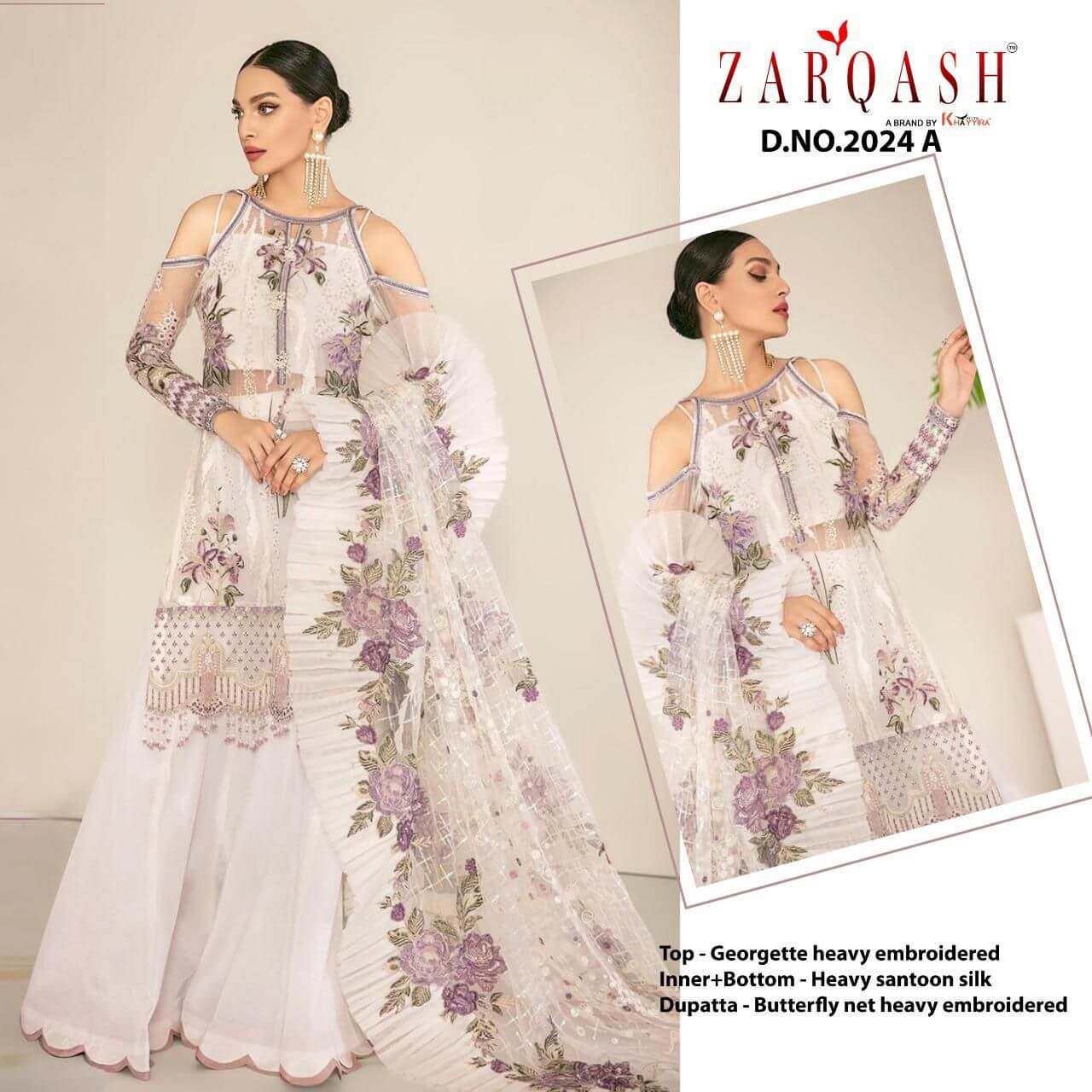 Zarqash Jihan Georgette Dress Materials Wholesale Catalog