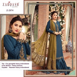 Zarqash Sateen Maria B Dress Material wholesale catalog, Buy Full catalog of Zarqash Sateen Maria B Dress Material at wholesale Prce