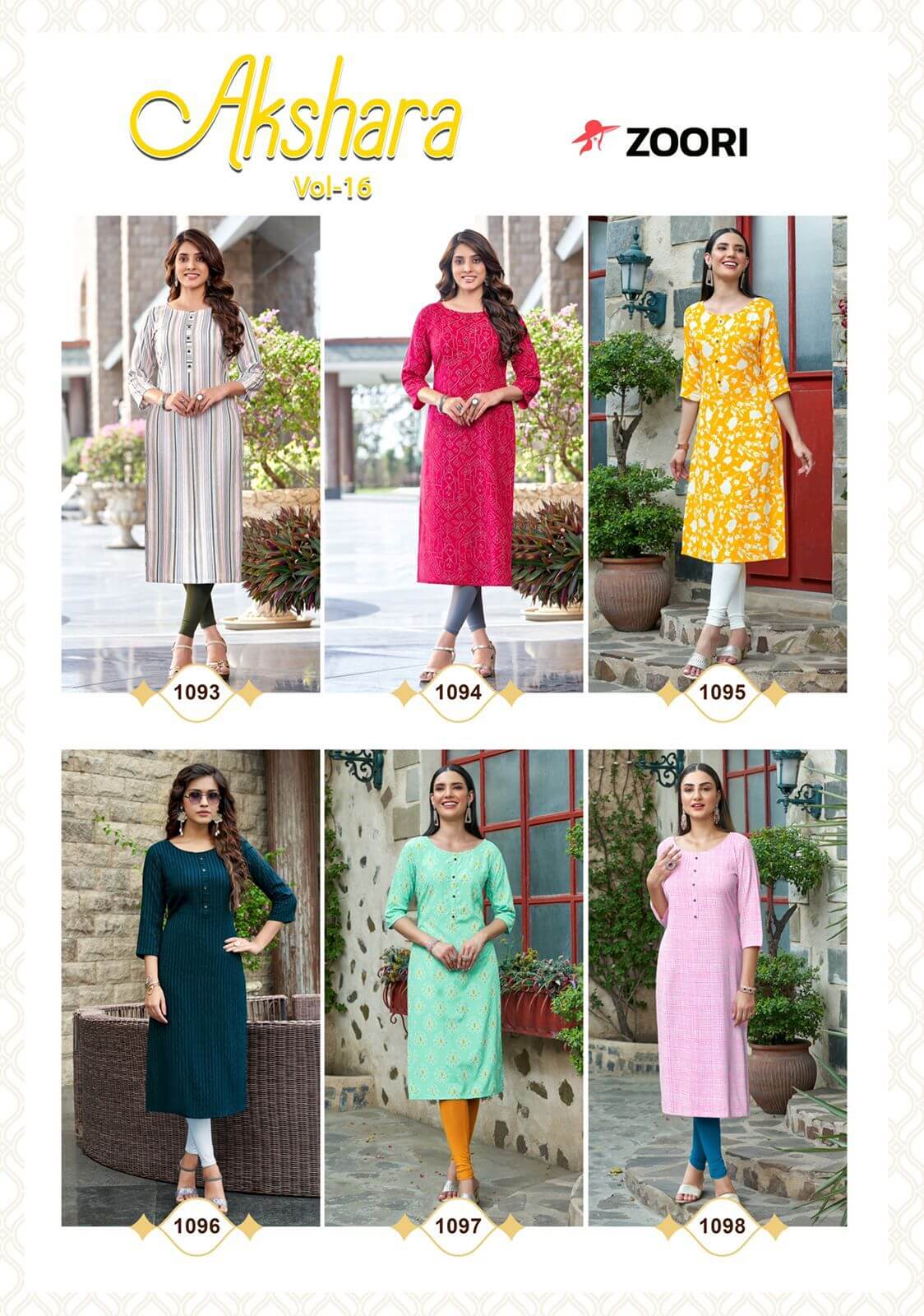 Zoori Akshara Vol 16 Kurtis Wholesale Catalog. Purchase Full Catalog of Ladies kurtis In Wholesale Price Online