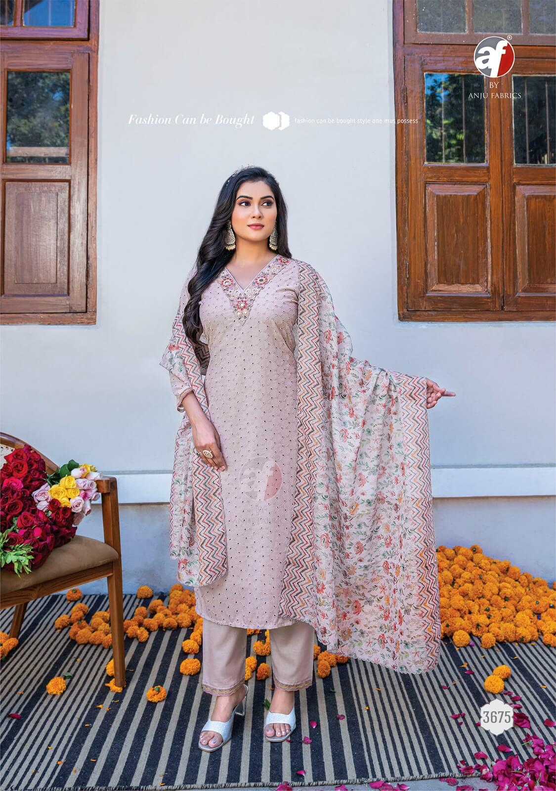 Cotton Schiffli Front And Back with Handwork And Embroidery With Digital Print Dupatta