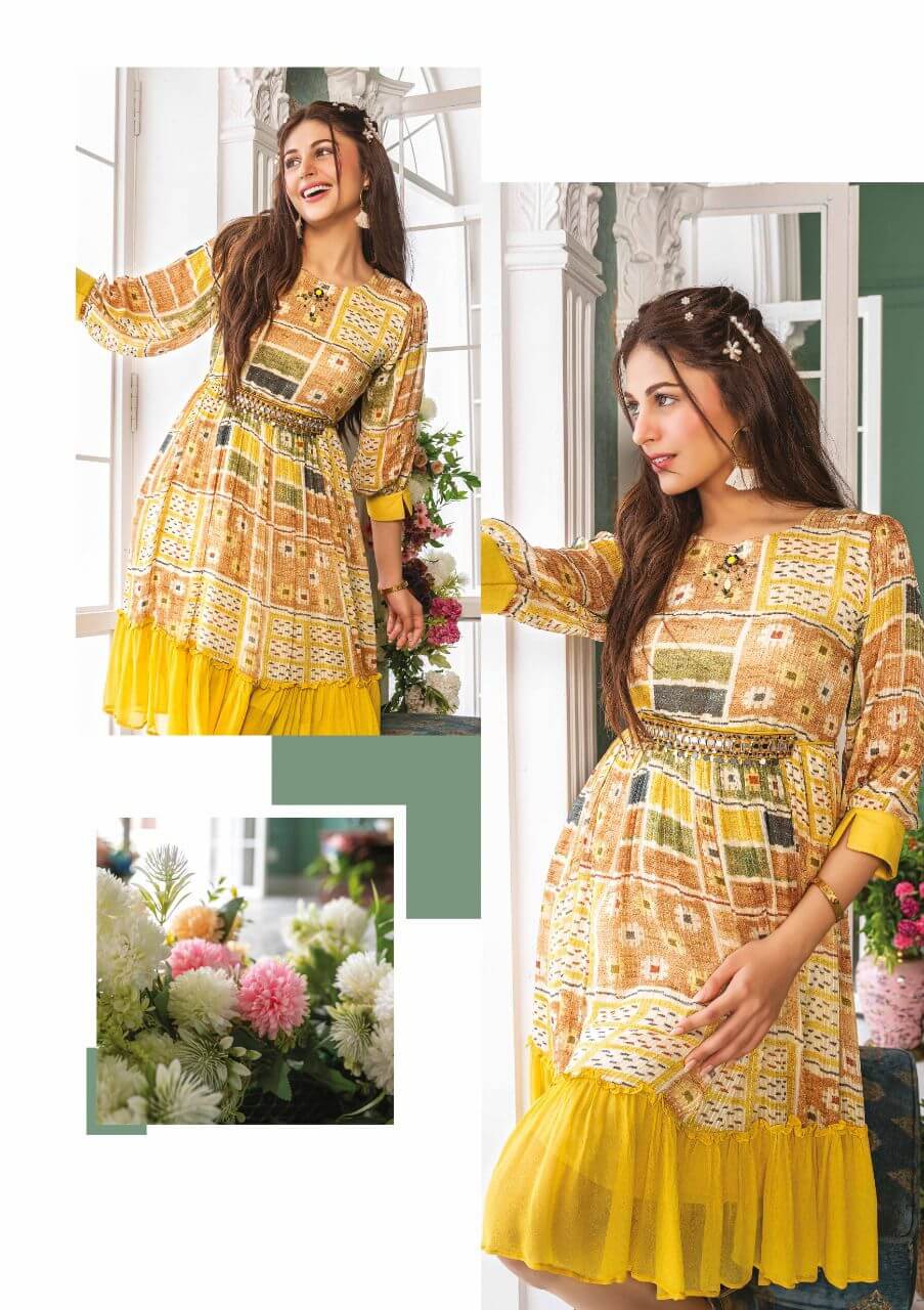 Buy Printed Party Wear One Piece Girls Dress Wholesale 2023