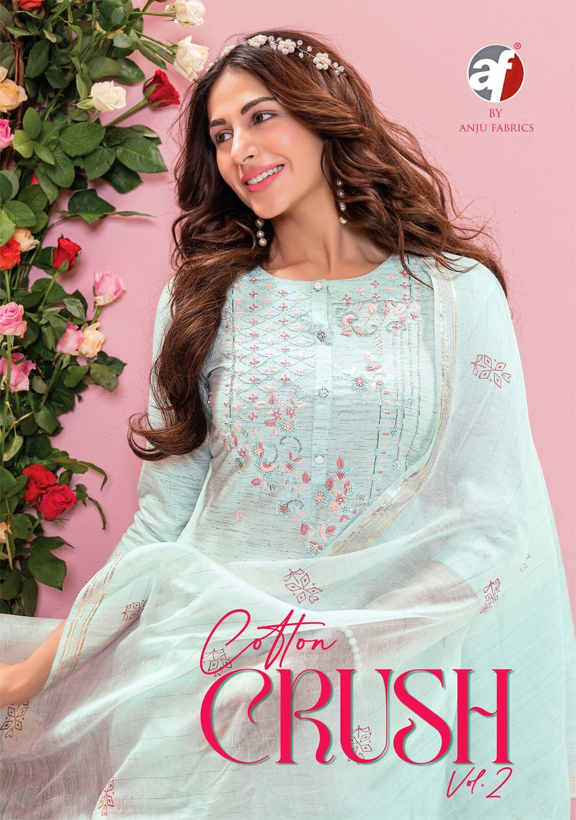 Cotton Flax With Handwork And Cotton Block And Brush Print Dupatta