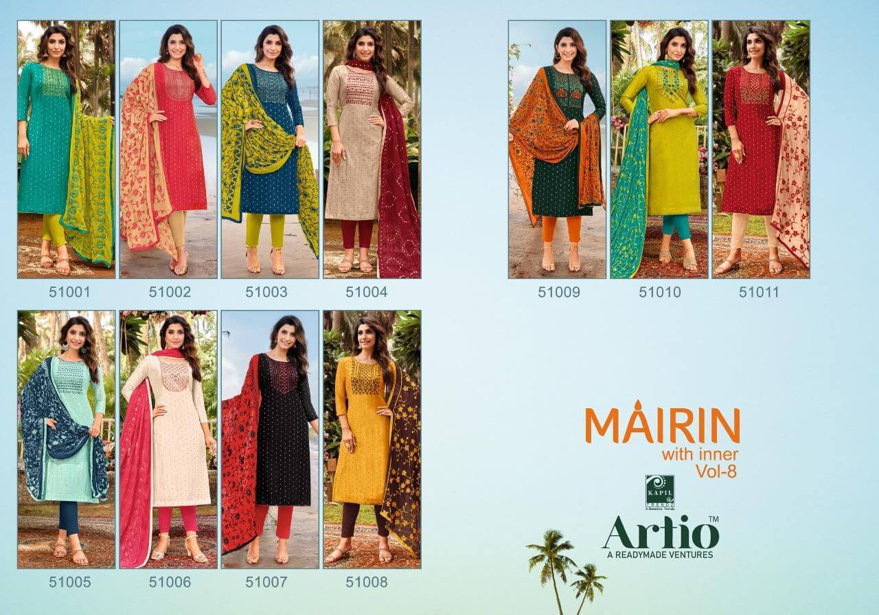 Artio Mairin vol 8 Dress Materials Catalog, Buy Artio Mairin vol 8 Dress Materials Full Catalog in Wholesale Price Online