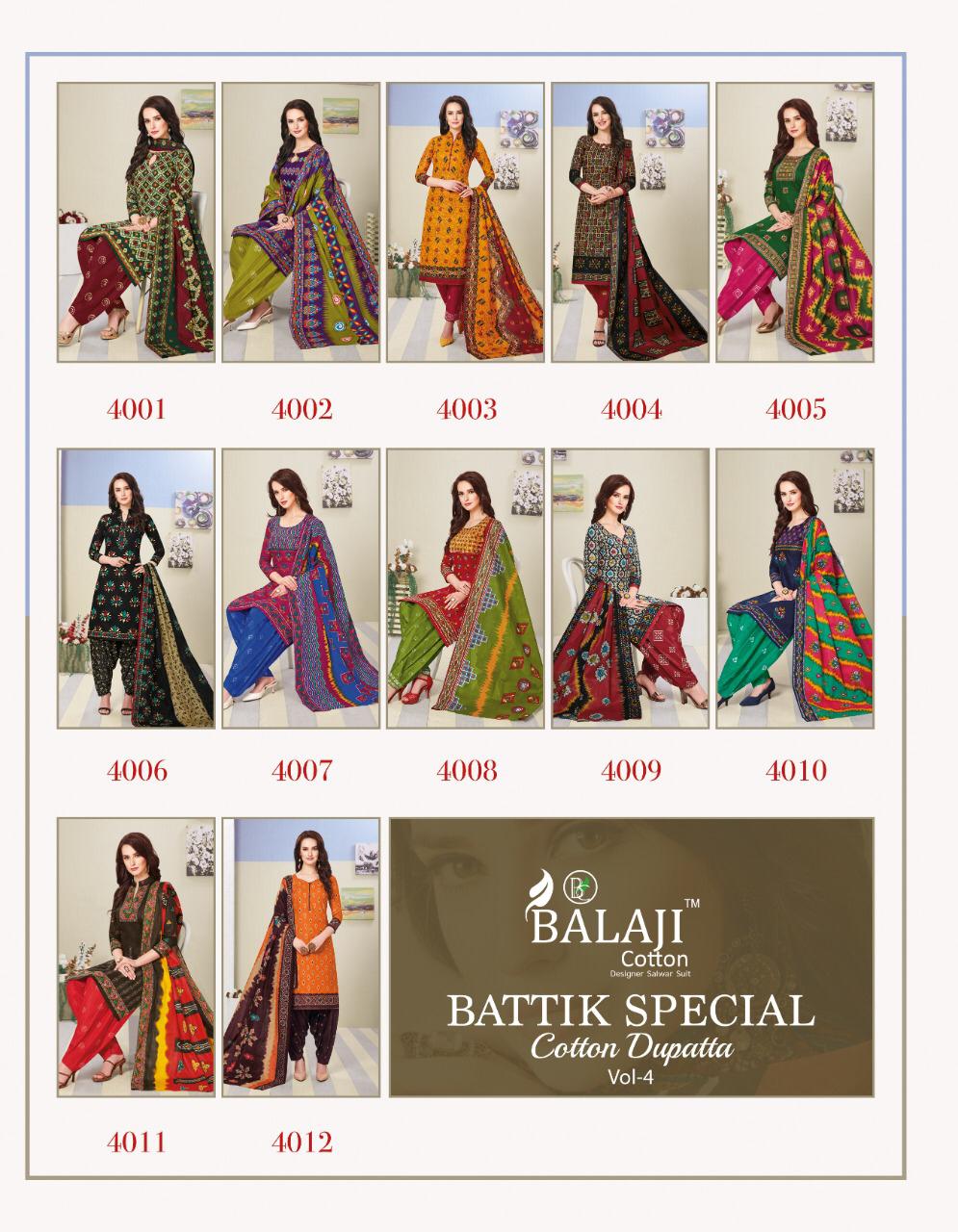 Balaji Cotton Batik Special vol 4 Dress Material Wholesale Catalogue