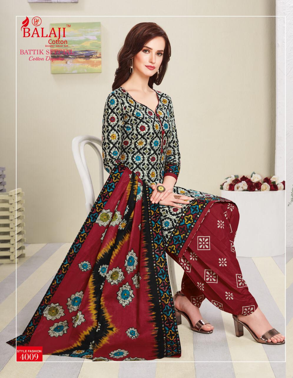 Balaji Cotton Batik Special Vol 4 Cotton Printed Dress Materials catalog in wholesale price, Order Twelve Piece cotton batik print dress materials wholesale catalogue