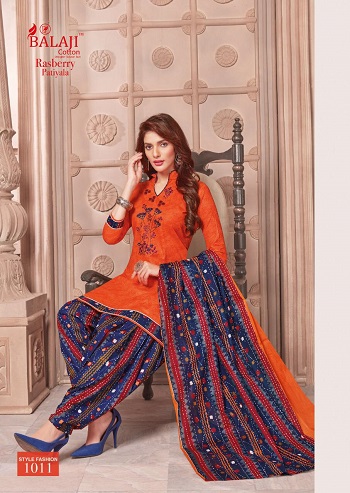Balaji Cotton Launches Rasberry Patiyala Cotton Printed And Embroidered Dress Material Wholesale Catalog
