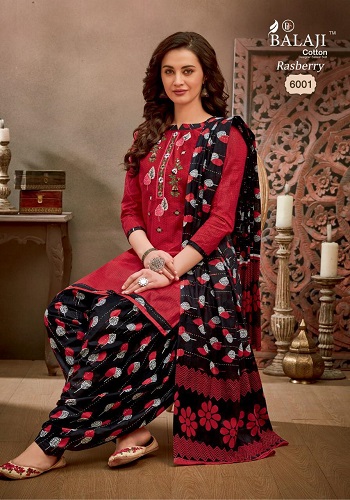 Balaji Cotton New Salwar Suits Wholesale Catalog Rasberry vol 6, Twelve Pieces Cotton with Embroidery work Ladies Dress Materials Wholesale Catalog Rasberry volume6 by Balaji Brand