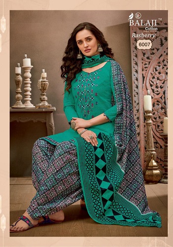 Balaji Cotton New Salwar Suits Wholesale Catalog Rasberry vol 6, Twelve Pieces Cotton with Embroidery work Ladies Dress Materials Wholesale Catalog Rasberry volume6 by Balaji Brand