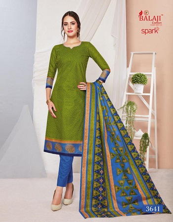 Balaji Cotton Spark Vol 14 Cotton Printed Dress Materials Wholesale Catalogue. Buy Cotton Unstitched Dress Material with cotton Dupatta and bottom at wholesale price online