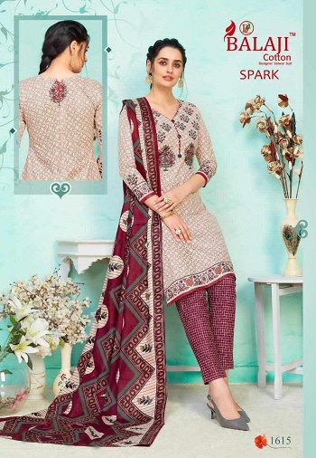 Cotton Print Wholesale Dress Material Catalog Spark vol 16 By Balaji Cotton, Shop Balaji unstitched Dress Catalogues in Bulk Price for Selling
