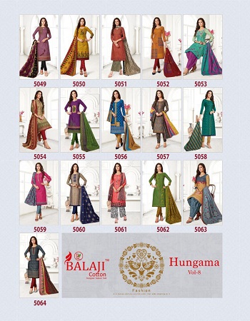 Balaji Hungama Vol 8 Cotton Dress Materials Wholesale Catalog