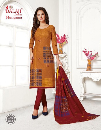 Cotton Dress Materials Wholesale Catalogue Hungama Volume 8 By Balaji Cotton.Order Bulk Dress Materials for Selling in retail Business of Ladies Dress Materials at lowest price