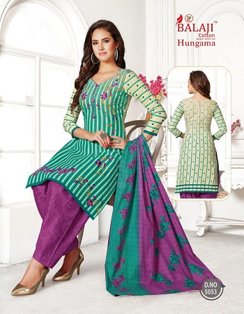 Cotton Dress Materials Wholesale Catalogue Hungama Volume 8 By Balaji Cotton.Order Bulk Dress Materials for Selling in retail Business of Ladies Dress Materials at lowest price