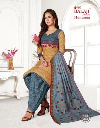 Cotton Dress Materials Wholesale Catalogue Hungama Volume 8 By Balaji Cotton.Order Bulk Dress Materials for Selling in retail Business of Ladies Dress Materials at lowest price