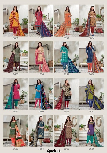 Balaji Spark 15 Cotton Printed Dress Material Wholesale Catalogue