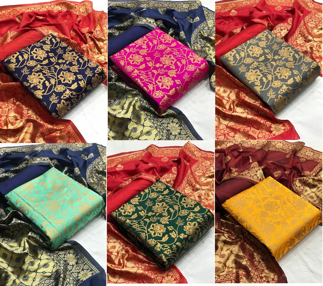 Banarasi Silk Dress Materials vol 18 Wholesale Catalog