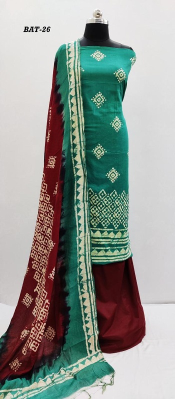 Cotton Batik Print Ladies Dress Material Wholesale Bunch vol 4, Top 2.30 Bottom 2.00 Dupatta 2.20