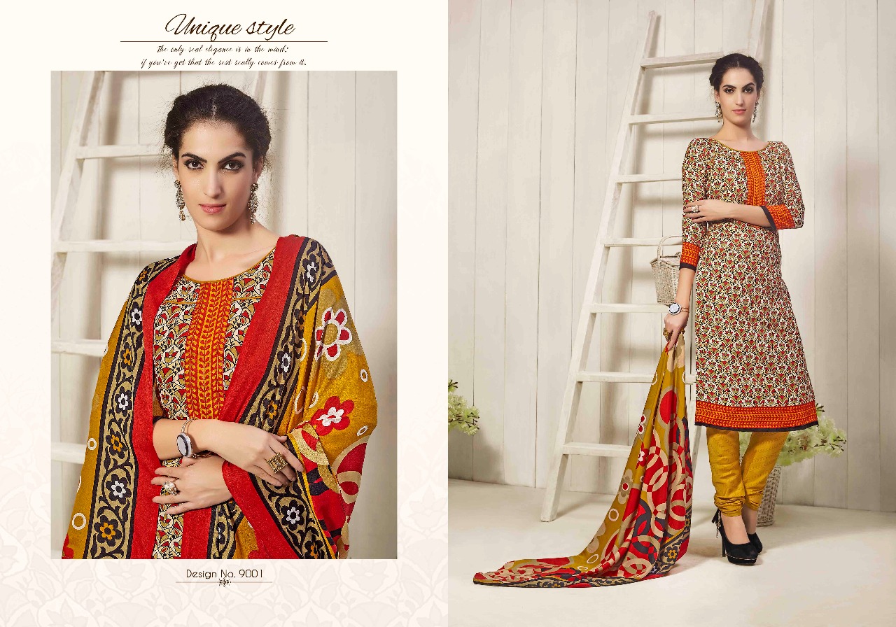 Cotton Printed Dress Material With Cotton Dupatta