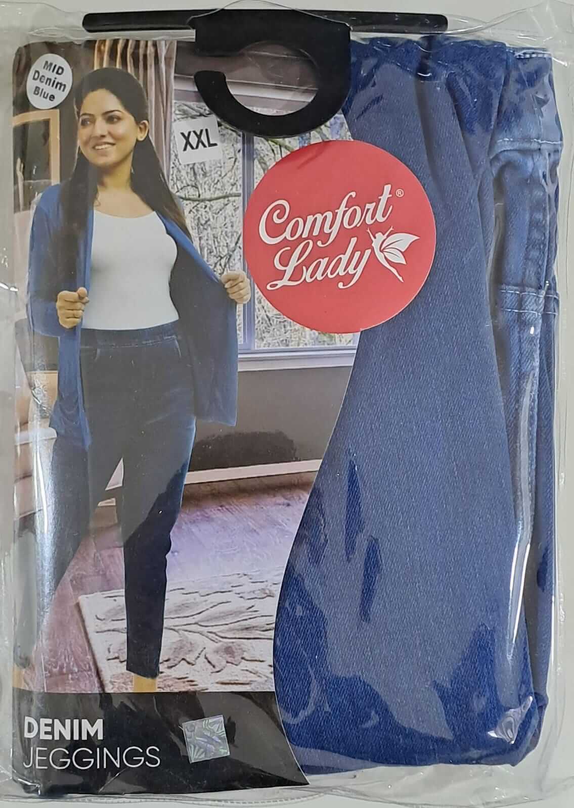 Comfort Lady Branded Soft Denim Stretchable Jeggings 
