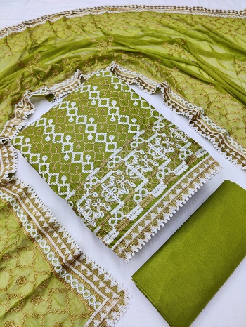 Cotton Embroidery Work Dress Materials Wholesale bunch Vol 2 with Nazmin Dupatta, Top 2.00 Bottom 2.00 Dupatta 2.20