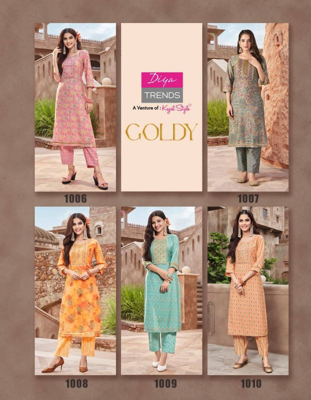 Diya Trends Goldy vol 1 Top Bottom Catalog in Wholesale, Buy Full Catalog of Diya Trends Goldy vol 1 at wholesale Price