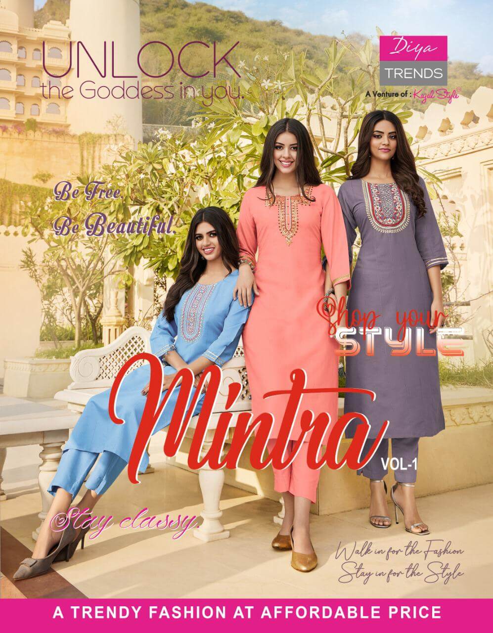 Diya Trends Mintra vol 1 Kurti with Pant Catalog in wholesale, Buy Diya Trends Mintra vol 1 Kurti with Pant Full Catalog in wholesale Price Online