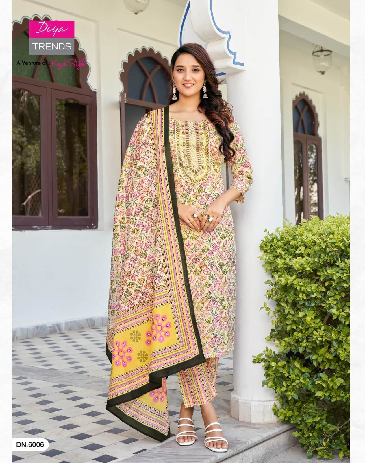 Diya Trends Odhani vol 6 Cotton Printed Kurti Pant Dupatta Set Catalog, Buy Diya Trends Odhani vol 6 Cotton Printed Kurti Pant Dupatta Set Full Catalog in Wholesale Rate Online From Aarvee Creation