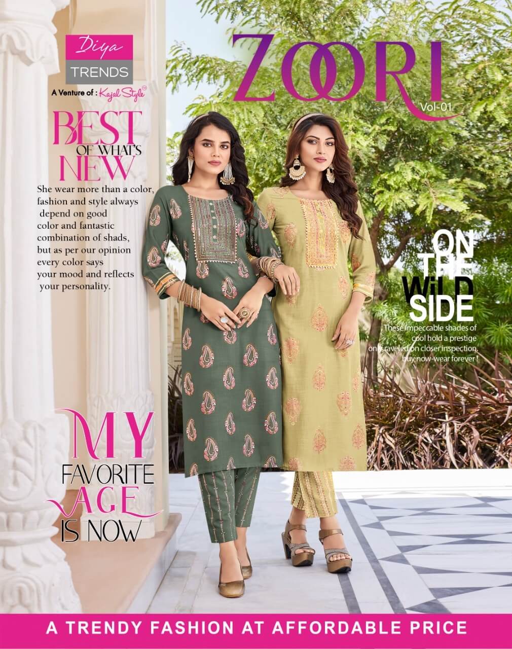 Diya Trends Zoori vol 1 Kurti with Pant Catalog in Wholesale, Buy Diya Trends Zoori vol 1 Kurti with Pant Full Catalog in Wholesale Price Online From Vadodara, Surat, Gujarat, 4XL 5XL 