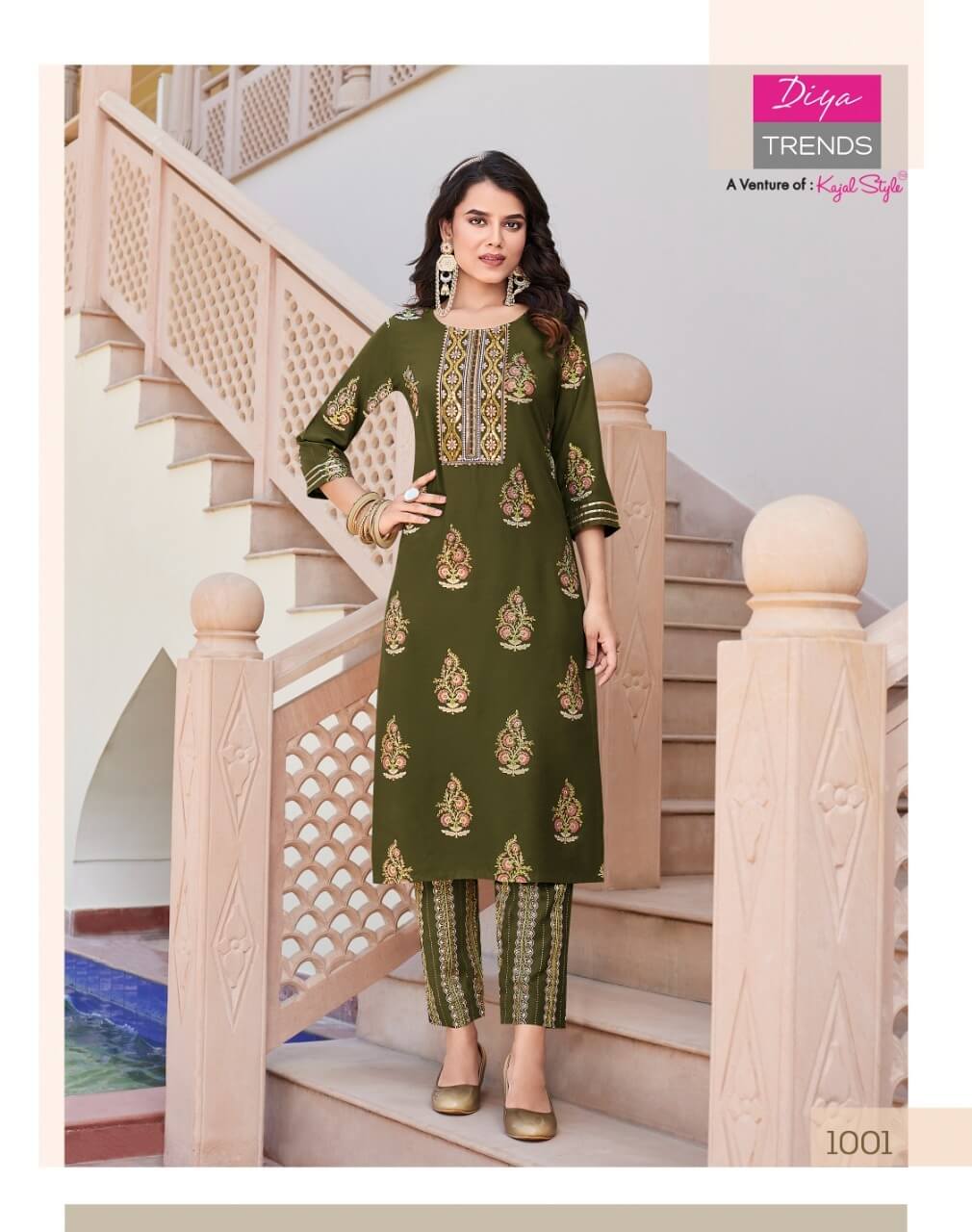 Diya Trends Zoori vol 1 Kurti with Pant Catalog in Wholesale, Buy Diya Trends Zoori vol 1 Kurti with Pant Full Catalog in Wholesale Price Online From Vadodara, Surat, Gujarat,Only 5XL Available 