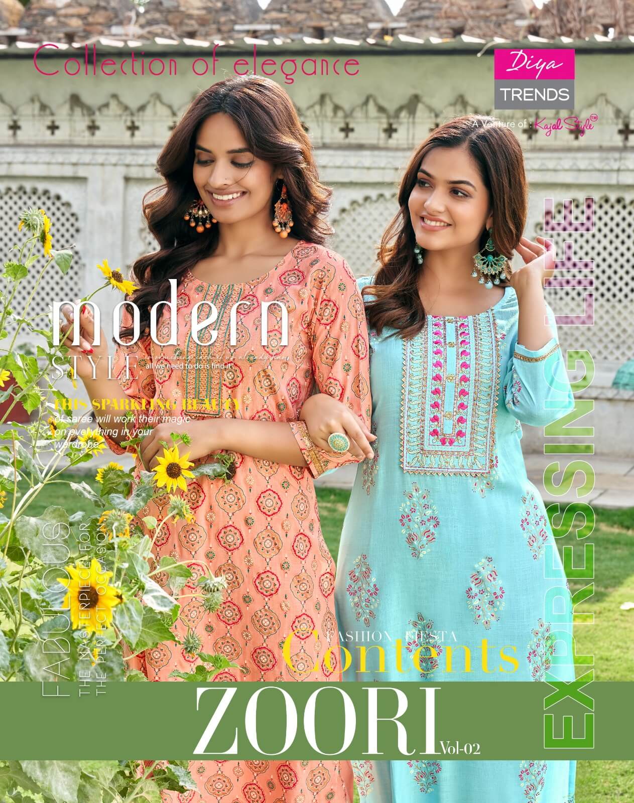 Diya Trends Zoori vol 2 Kurti Pant Set Catalog in Wholesale Price, Buy Diya Trends Zoori vol 2 Kurti Pant Set Full Catalog in Wholesale Price Online From Aarvee Creation
