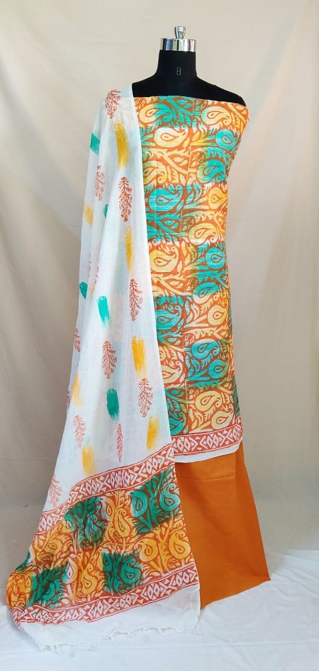 Block Print Cotton Dress Material Wholsale Bunch 