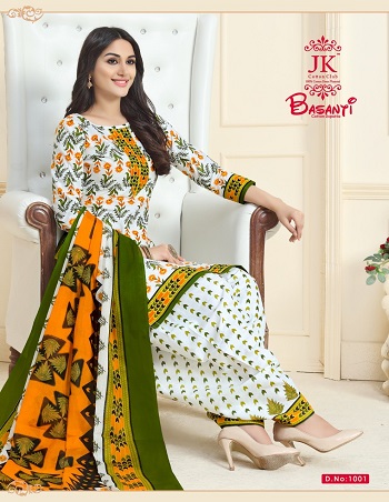 JK Cotton Basanti Vol 1 Wholesale Dress Material Catalog Jetpur Online Best Rate