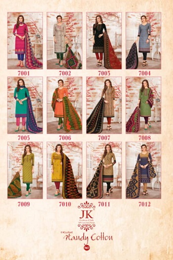 JK Handy Cotton Vol 7 Cotton Dress Materials Wholesale Catalogue. Purchase Cotton Dress Materials for Business online