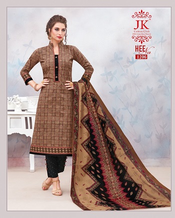 JK Heena Vol 12 Cotton Dress Material Wholesale Catalog