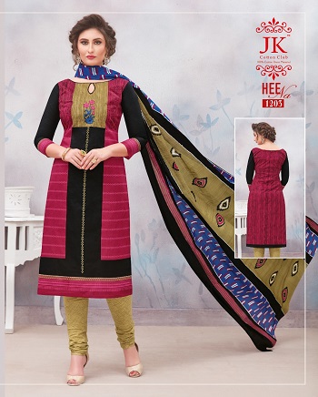 JK Heena Vol 12 Cotton Dress Material Wholesale Catalog