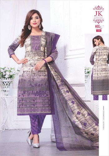 Cotton Printed Dress Materials Wholesale Catalogue JK Heena Volume 17.Purchase New Designs Dress Materials in Bulk Rate for Selling