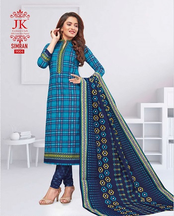 JK Simran Cotton Printed Dress Materials Wholesale Catalogue. Purchase Cotton Dress Materials in bulk at wholesale price online from Gujarat Textile Market