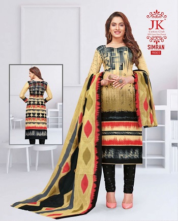 JK Simran Cotton Printed Dress Materials Wholesale Catalogue. Purchase Cotton Dress Materials in bulk at wholesale price online from Gujarat Textile Market