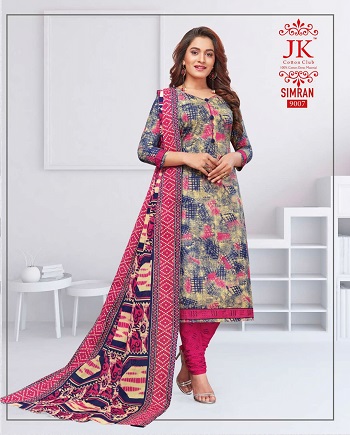 JK Simran Cotton Printed Dress Materials Wholesale Catalogue. Purchase Cotton Dress Materials in bulk at wholesale price online from Gujarat Textile Market